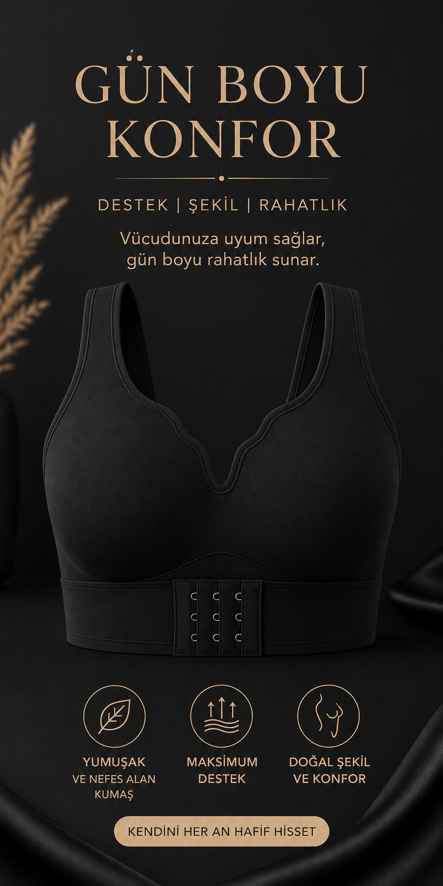 𝐋𝐔𝐌𝐄𝐑𝐀𝐒 Duruş Düzeltici Dikişsiz Sütyen Doğal Toparlama • Sırt Desteği • Gün Boyu Konfor