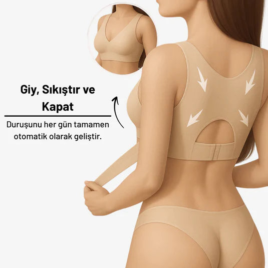 𝐋𝐔𝐌𝐄𝐑𝐀𝐒 Duruş Düzeltici Dikişsiz Sütyen Doğal Toparlama • Sırt Desteği • Gün Boyu Konfor